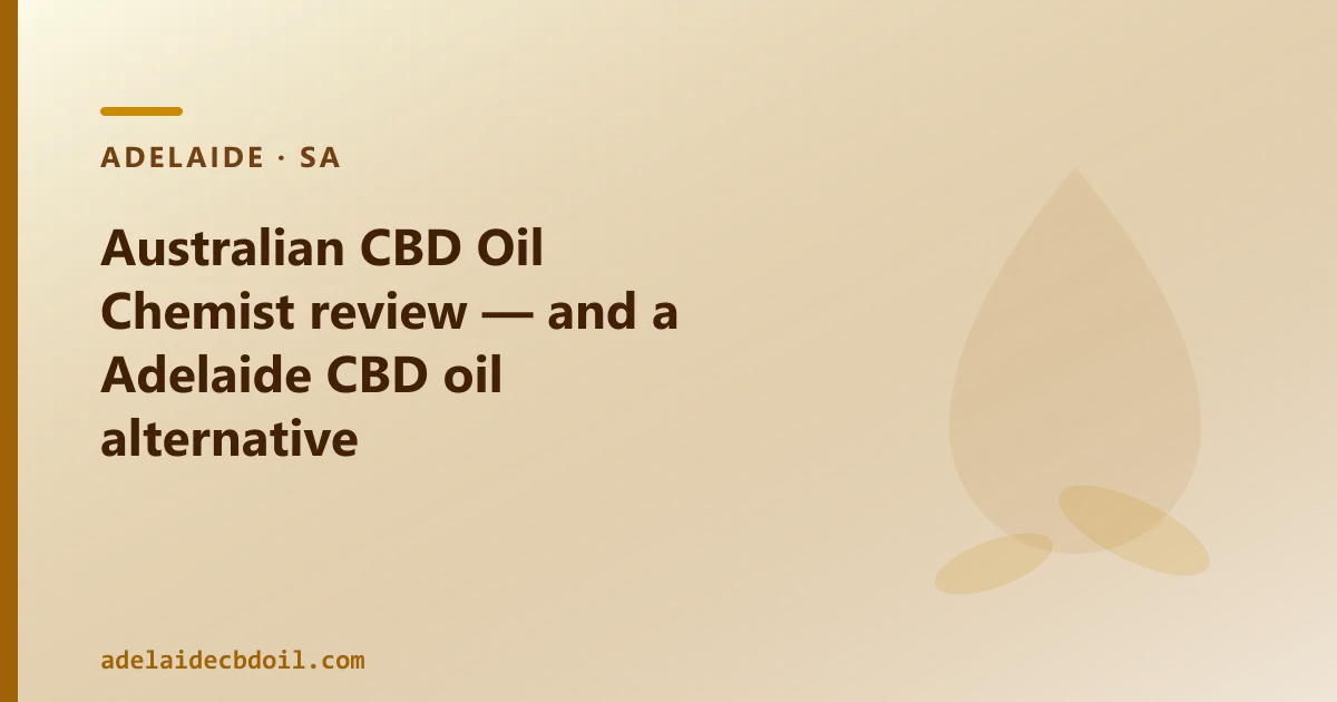 Australian CBD Oil Chemist review — an Australian CBD Oil Alternative