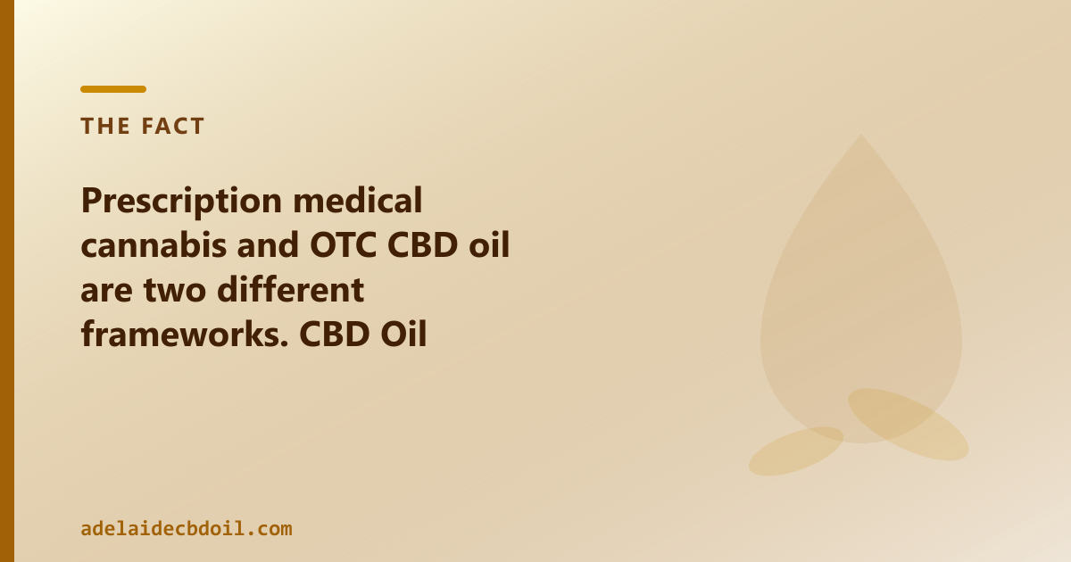 Adelaide two-routes table: Cannatrek TGA SAS prescription vs CBD Oil Adelaide OTC — SA buyer comparison
