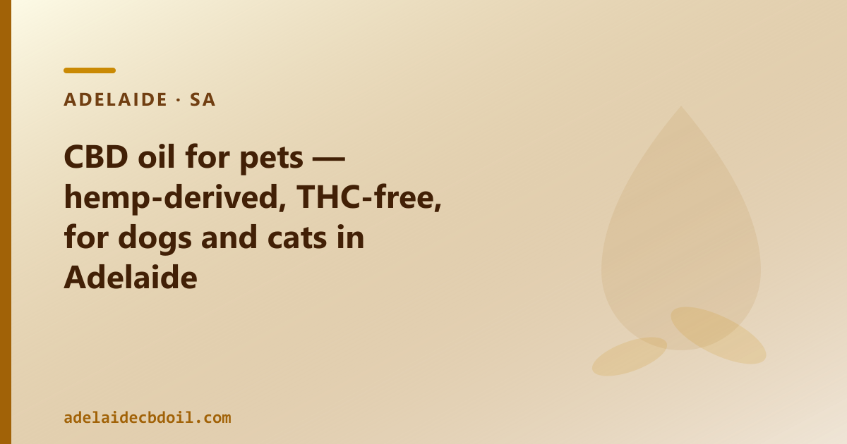 CBD oil for pets: what it is and where to buy it in Adelaide