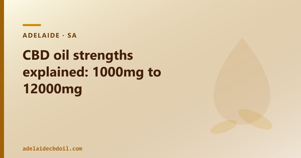 CBD oil strengths explained: 1000mg, 3000mg, 6000mg and 12000mg in Adelaide